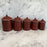 Set of Five French Reddish Brown Enamel Kitchen Canisters with Original Lids