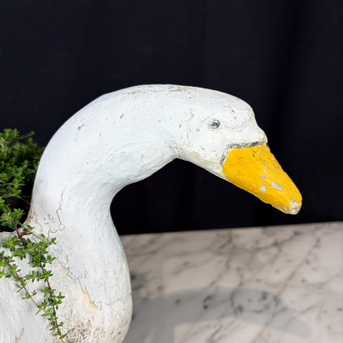 Painted Stone Swan Planter