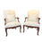 Pair of Early 19th Century French Louis XV Carved Walnut Fauteuil Armchairs with New Neutral Upholstery
