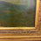 19th Century French Oil Painting of an Alpine Lake Landscape with Hilltop Castle and Horseback Riders in Ornate Gilt Frame