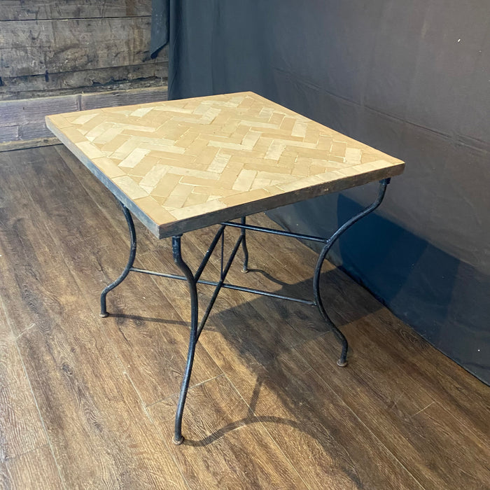 Early Mosaic Bistro Side Table with Iridescent Tiles Indoor or Outdoor for Garden