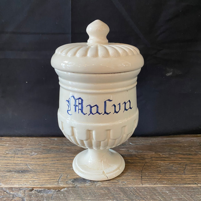 Antique Italian Apothecary Jar Venetian Malva Porcelain Urn Large