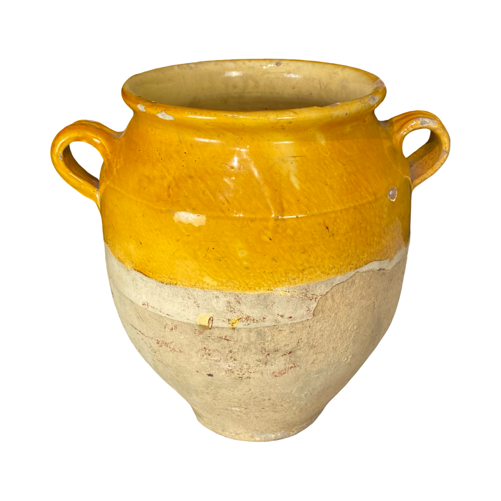 French Confit Pot with Yellow Glaze from the 19th Century #8811