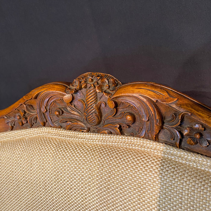 Fine Pair of 19th Century French Louis XV Period Carved Walnut Armchairs or Fauteuils