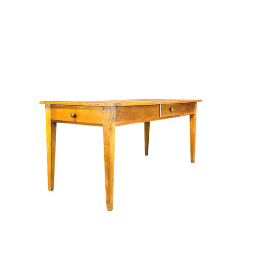 French Provincial Farmhouse Dining Table with Two Drawers 19th Century