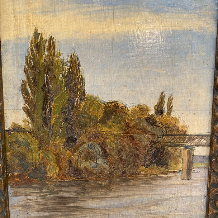 French Impressionist Oil Paintings Landscape Art of Chatou: Listed Artist A.L. Bruel