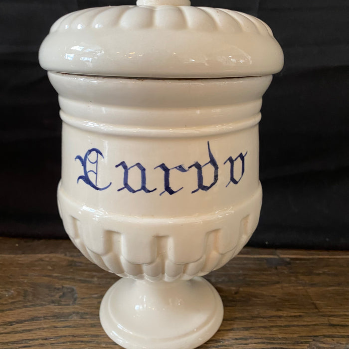 Antique Italian Apothecary Jar Venetian Cardo Porcelain Urn Large