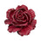 Antique French Pink Porcelain Rose Flower Sculpture with Green Leaves