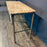 Stunning French Balcony Console Table with Marble Top & Gold Figural Wrought Iron Panel