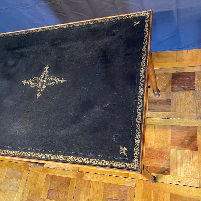 French Elegant Leather Top Game Table, Side Table or Desk