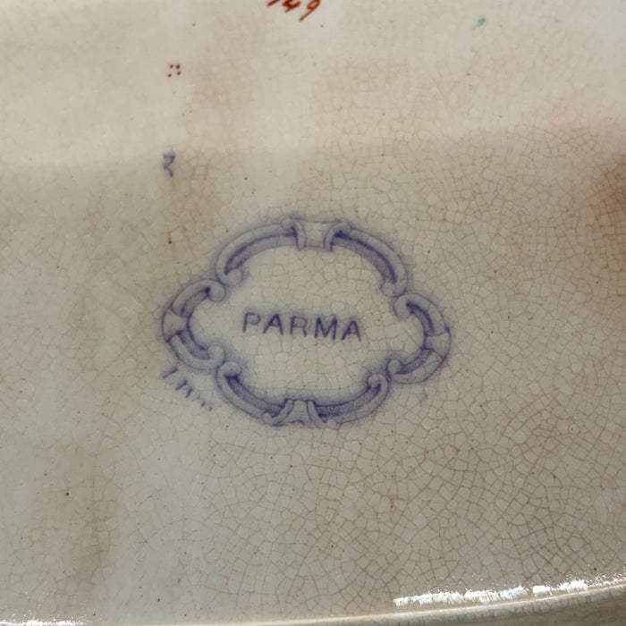 Antique English Staffordshire Parma Hand Painted Serving Platter Livesley Powell & Co 1850s