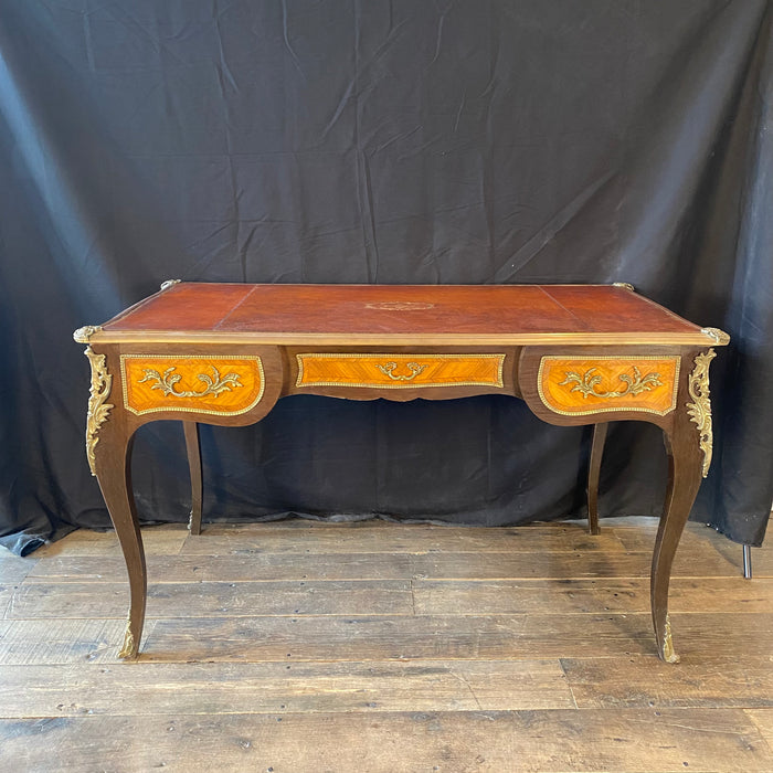 Louis XV Bronze-Mounted Kingwood and Walnut Bureau Plat Desk