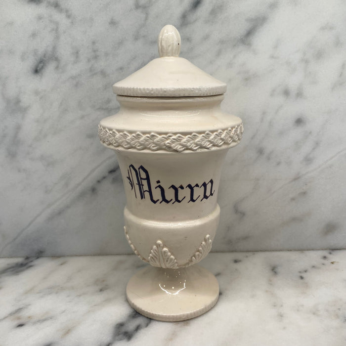 Antique Italian Apothecary Jar Venetian Porcelain Urn Large "Mirra"