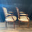 French Pair Louis XVI Carved Mahogany Fauteuil Arm Chairs