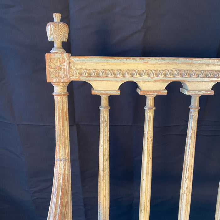 Early 19th Century French Louis XVI Painted Loveseat, Sofa or Settee Bench with New Upholstery