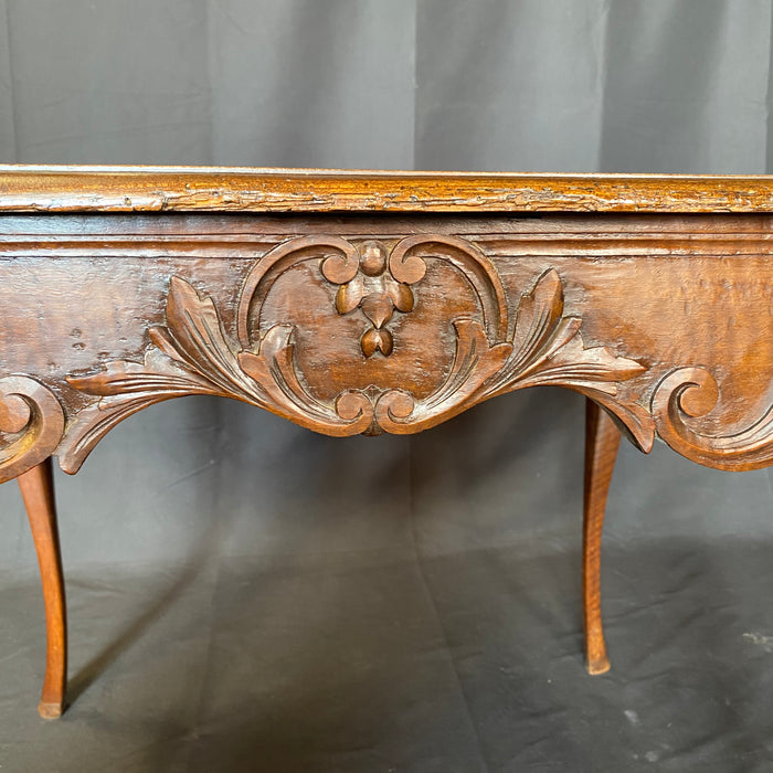 19th Century French Provincial Carved Louis XV Walnut Side Table or Accent Table with Hoof Feet