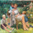 Impressionist Oil Painting: Listed Maine Artist Emily Muir (1904–2003) Large Figural Garden Scene with Mother and Children, Oil on Canvas
