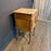 Pair of French Louis XVI Revival Oak Marble Top Nightstands with Floral Marquetry