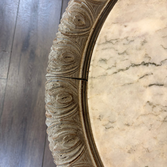 French Louis XVI Antique Painted Marble Top Coffee Table or Accent Table