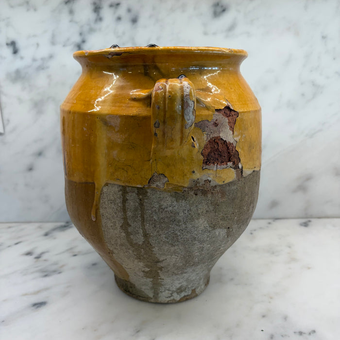 French Confit Pot with Yellow Glaze from the 19th Century #9070