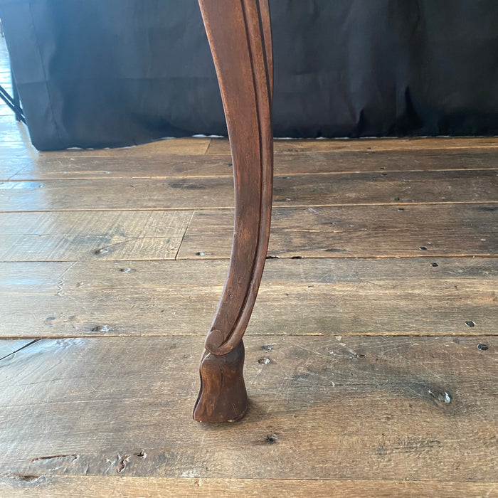 19th Century French Louis XV Carved Walnut Side Table or Desk Hoof Feet