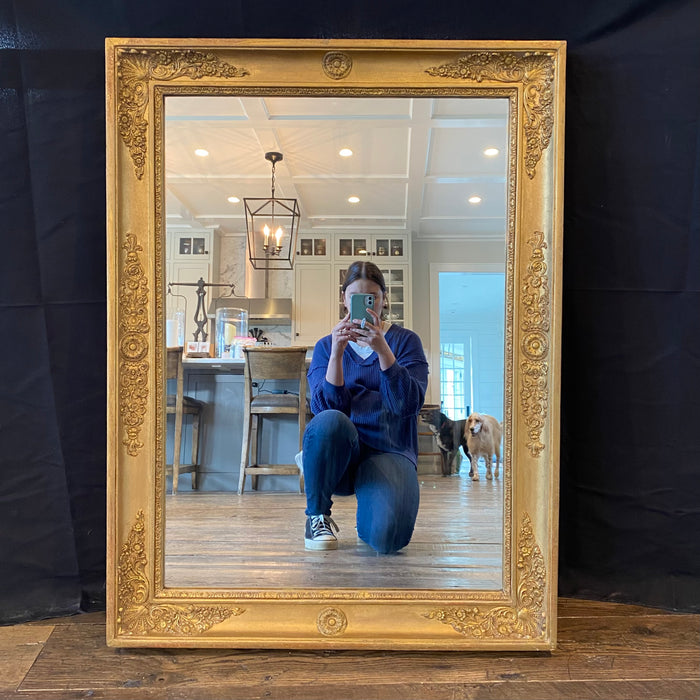 Antique French Empire Gold Gilt Wall Mirror 19th Century