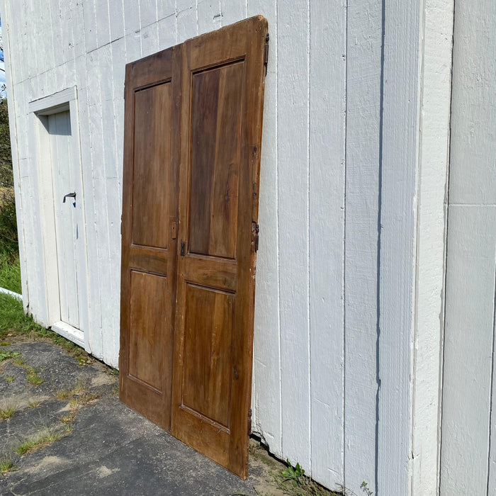 Set of 6 French Antique Walnut Doors (3 Pairs) with Original Keys in the Shape of Numbers 1, 2 and 3