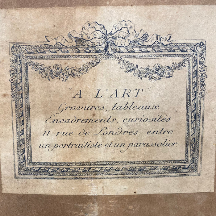 18th Century French Sanguine Red Chalk Drawing of a Boy in a Kerchief in Early Gold Gilt Frame