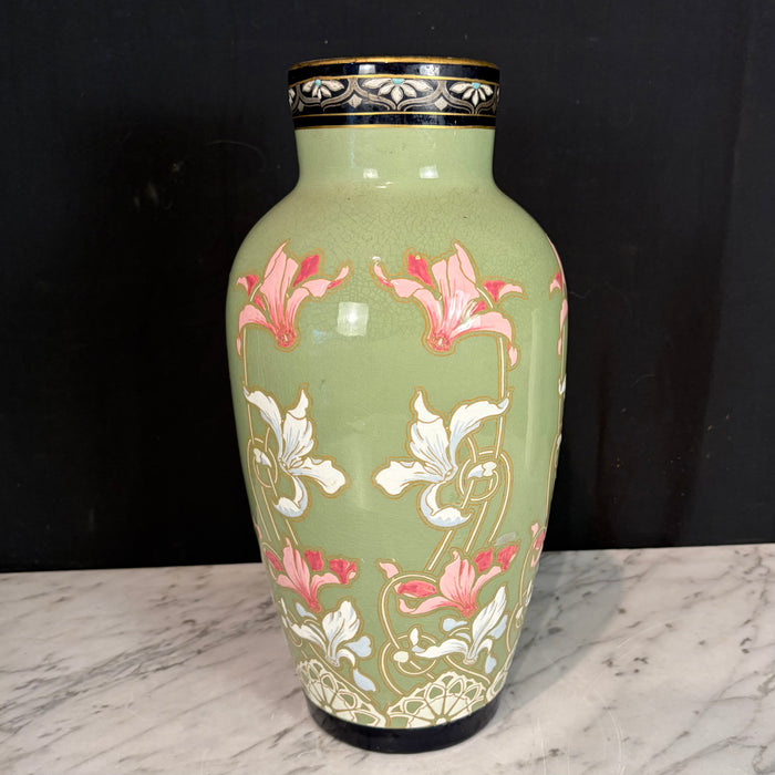 Large Art Nouveau Vase by Boch Freres Keramis