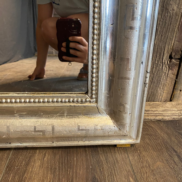 French 19th Century Louis Philippe Silver Gilt Mirror