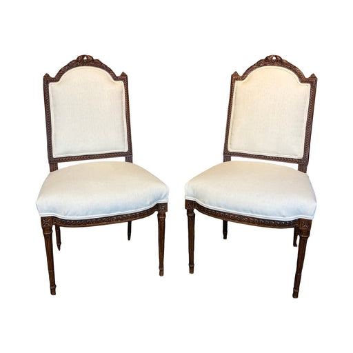Antique French Pair of Chairs Museum Quality Carved 19th Century Louis XVI