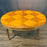 Midcentury French Louis XVI Style Walnut Parquetry Oval Extension Dining Table with Two Leaves