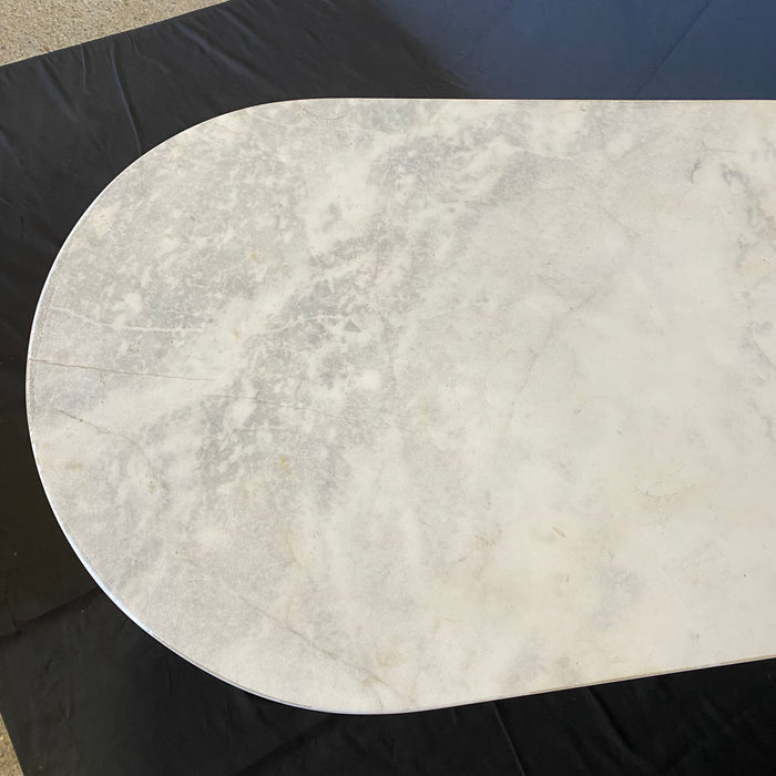 French Oval Marble Top Cafe Table