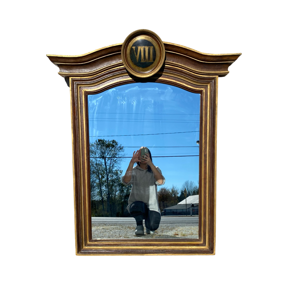 Museum Quality Historic French 19th Century Church Placard or Plaque Frame Mirror (VIII)