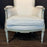 Pair of Antique French Louis XVI Carved and Painted Bergère Armchairs with New Upholstery