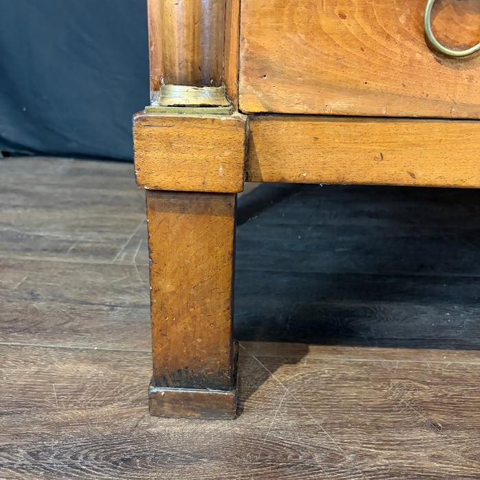 19th Century French Walnut Commode, Dresser or Chest of Drawers with Lion-Head Pulls
