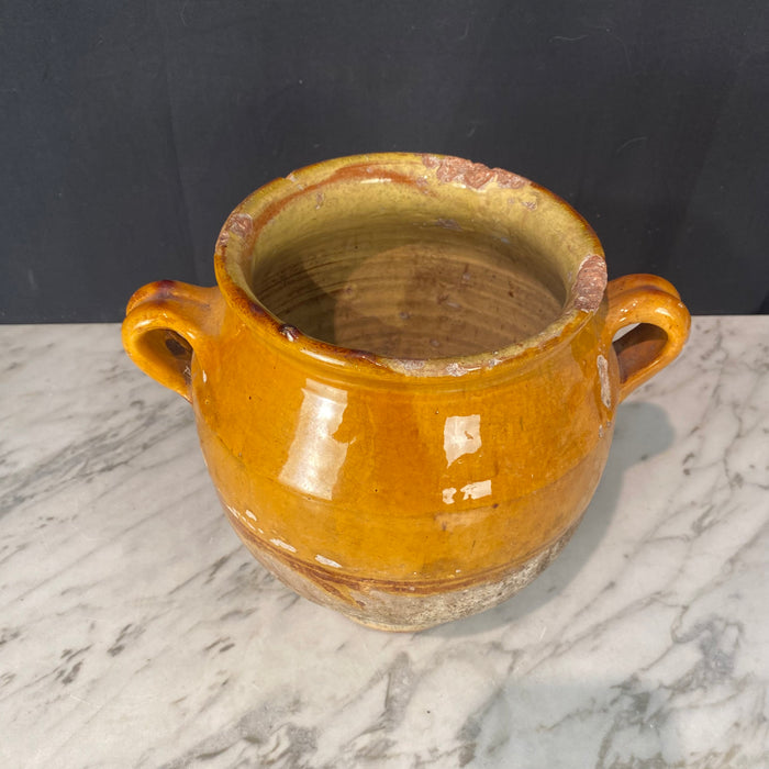 French Confit Pot with Yellow Glaze from the 19th Century #8861