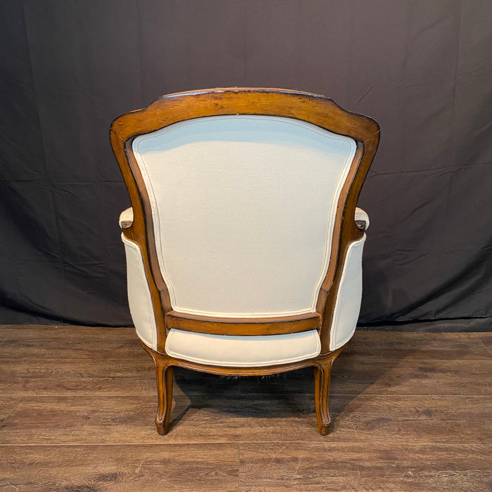 Pair of French Walnut Louis XV Armchairs or Bergere Chairs 19th Century