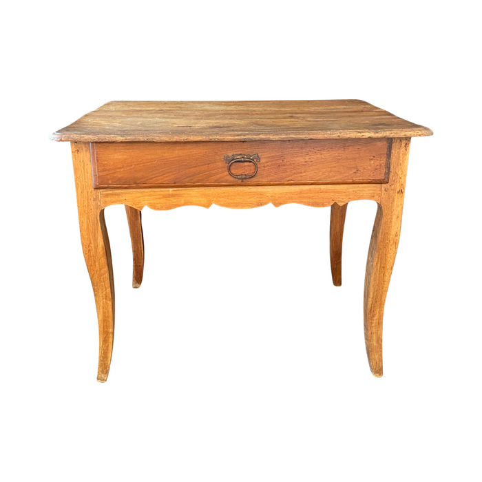 French Provincial Walnut Antique Side Table, Accent Table or Nightstand with Drawer