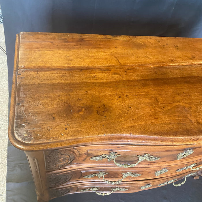 Antique French Carved Louis XV Commode or Chest of Drawers with Exquisite Figural Hardware