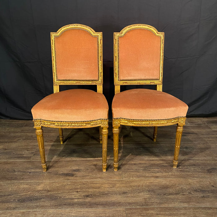 Antique French Louis XVI Salon Suite | Sofa or Canapé, Pair of Armchairs or Fauteuils & Pair of Side Chairs