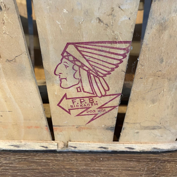 Wooden Fruit Basket with Top from France Triomph F.P.B. Birkadem