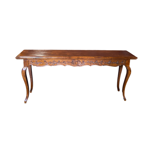 French Double Sided Carved Walnut Console, Buffet Sideboard or Sofa Table