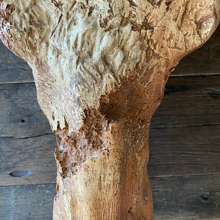 Detailed French Cow Head (Tete de Vache) Sculpture From Butcher's Shop or Boucherie Advertisement - Life Size Architectural Bust