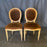 Set of 2 French Louis XVI Oval Back Carved Wood Mohair Upholstered Dining or Side Chairs