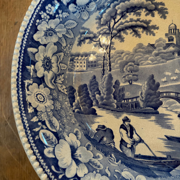 19th Century Blue & White English Transferware Large Bowl
