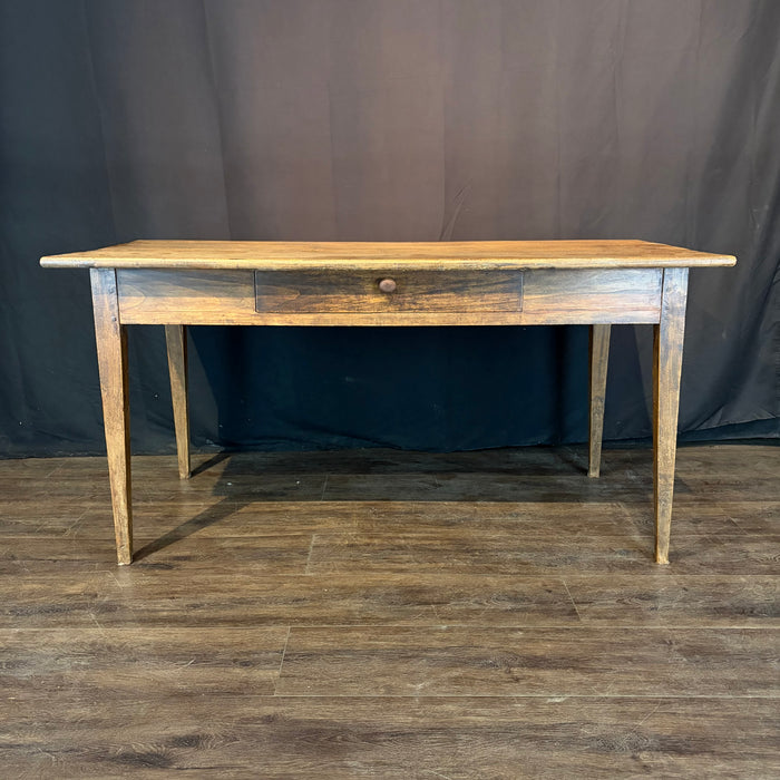 19th Century French Provincial Farmhouse Dining Table, Writing Desk or Work Table with Single Drawer