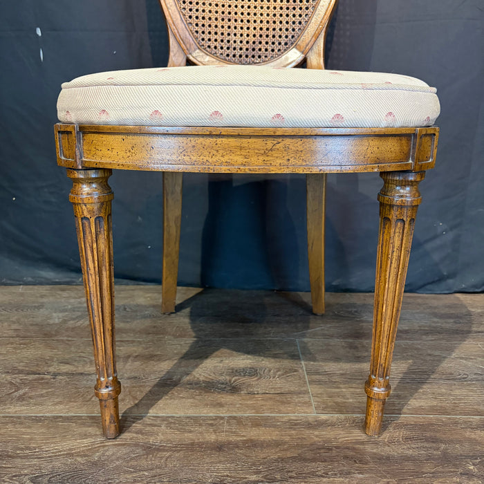 Set of 8 Midcentury French Louis XVI Style Cane Back Dining Chairs with Two Armchairs