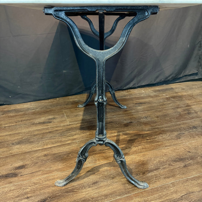 Antique French Marble Top Cafe and Bistro Table with Cast Iron Base