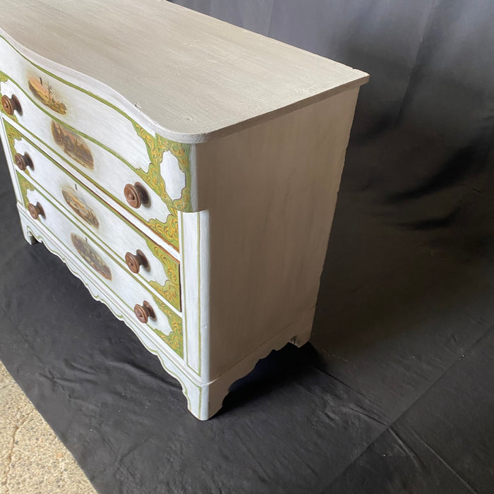 Early Classic Painted 4 Drawer Dresser or Chest of Drawers with Hand Painted Maine Scenes